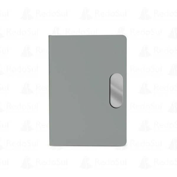 Caderno em PU com placa em metal